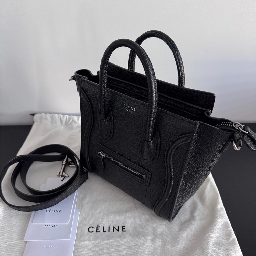 Celine Nano Luggage Black Bag